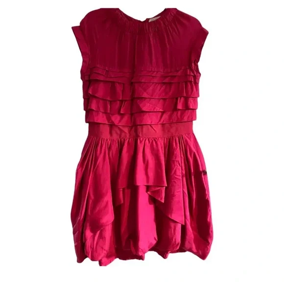Nina Ricci Vibrant Fuchsia Ruffle Dress - Picture 2 of 6